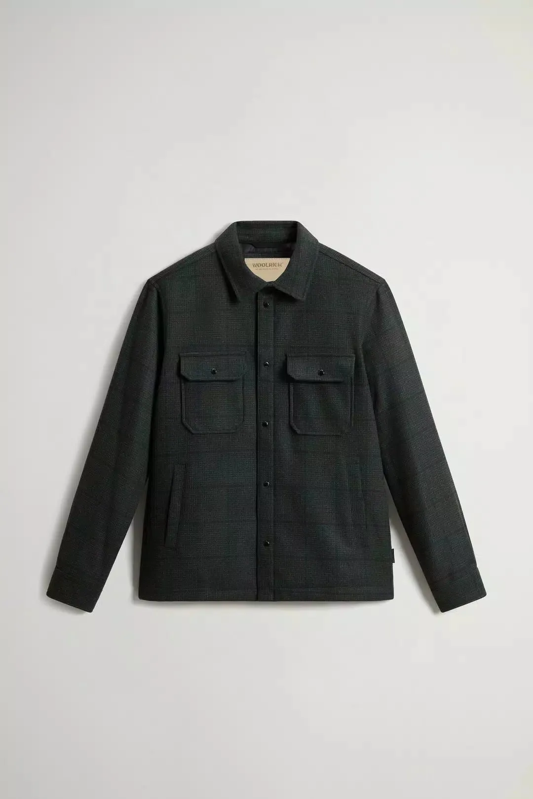 Alaskan Wool Check Overshirt Green Windowpane