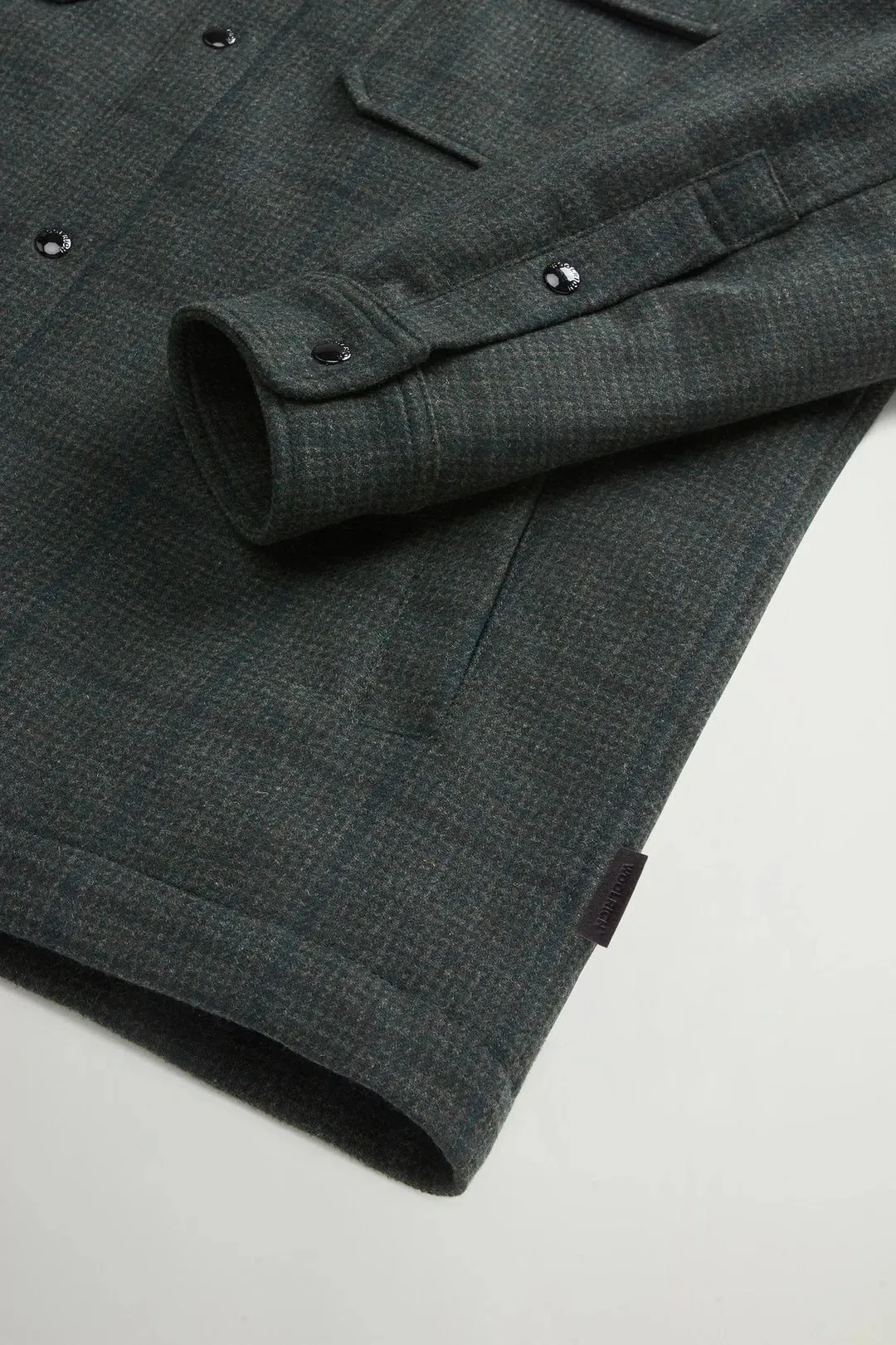 Alaskan Wool Check Overshirt Green Windowpane