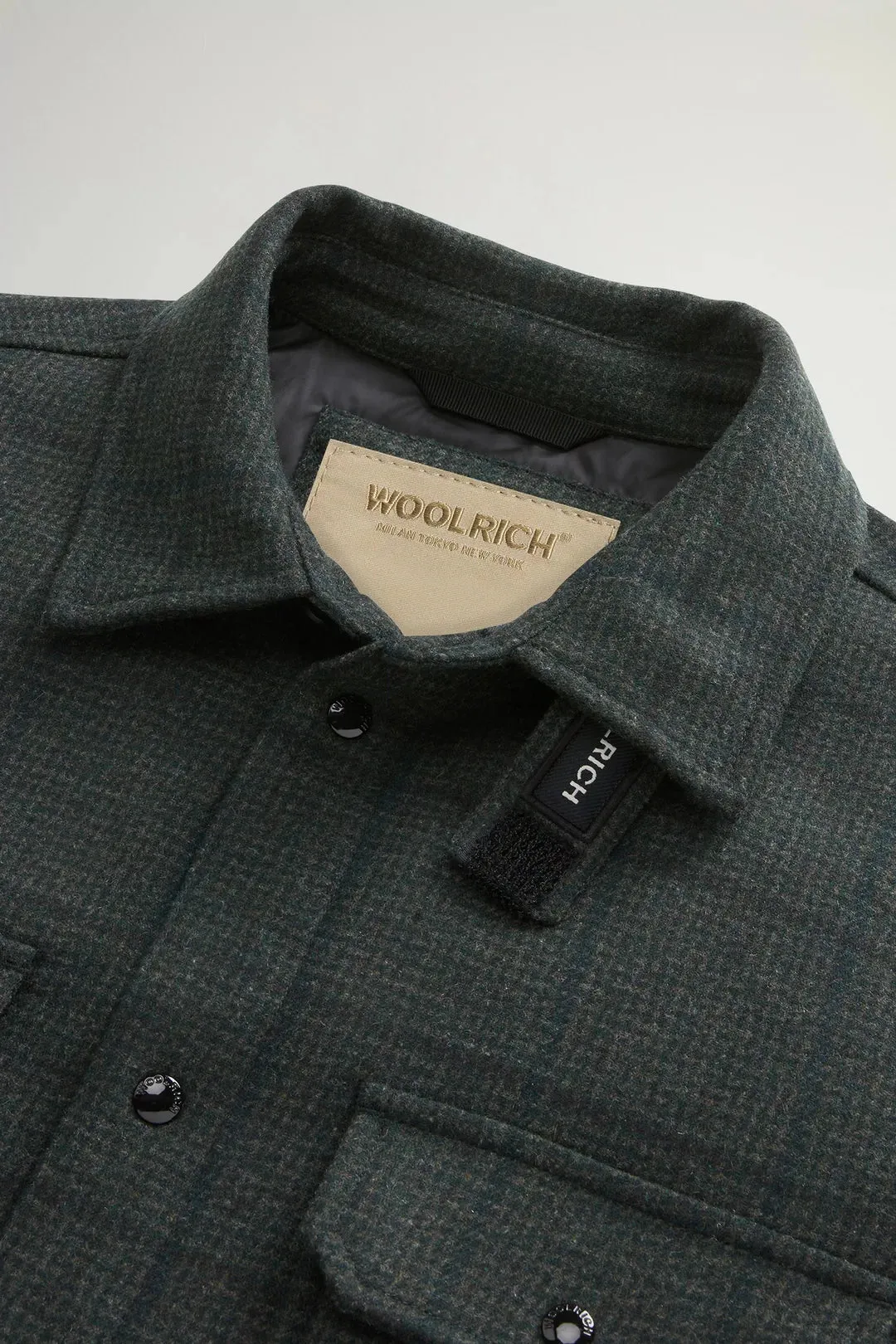 Alaskan Wool Check Overshirt Green Windowpane