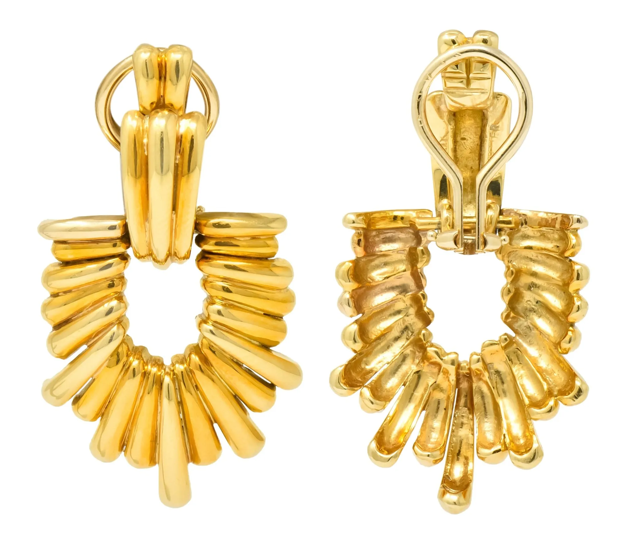 Aldo Cipullo Cartier Vintage 18 Karat Gold Door Knocker Ear-Clip Earring 1970's