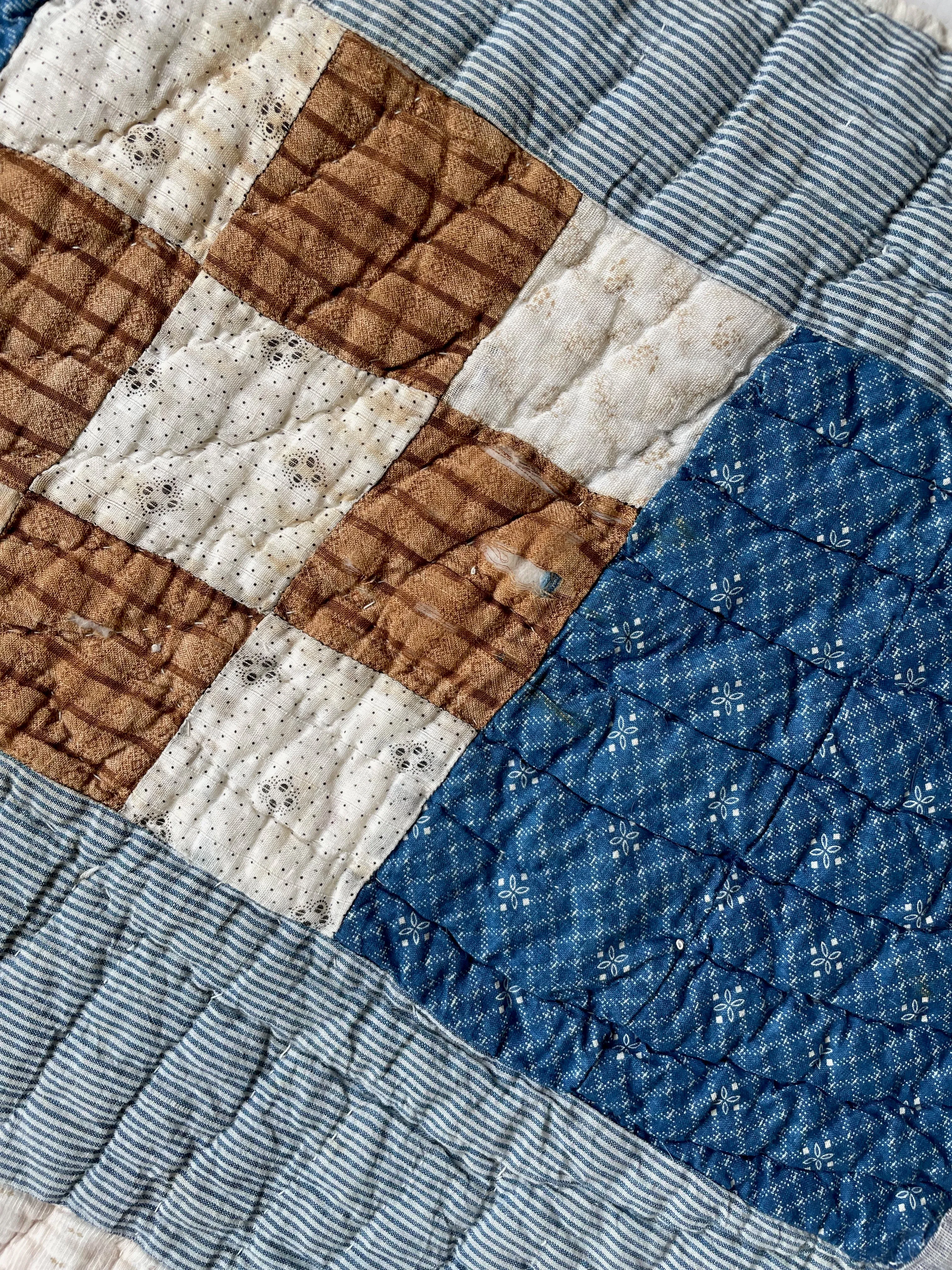 Antique Calico Nine Patch Quilt