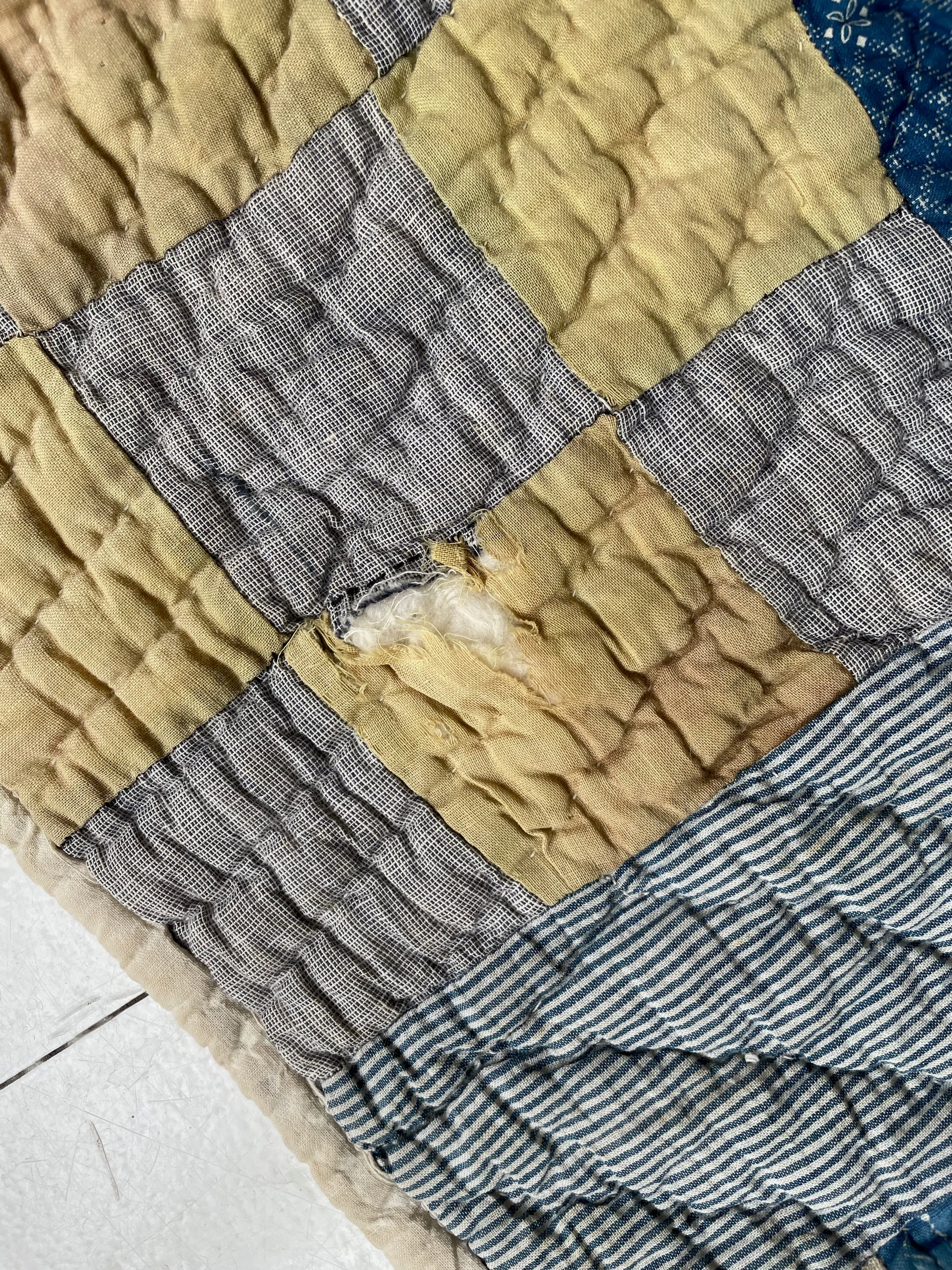 Antique Calico Nine Patch Quilt