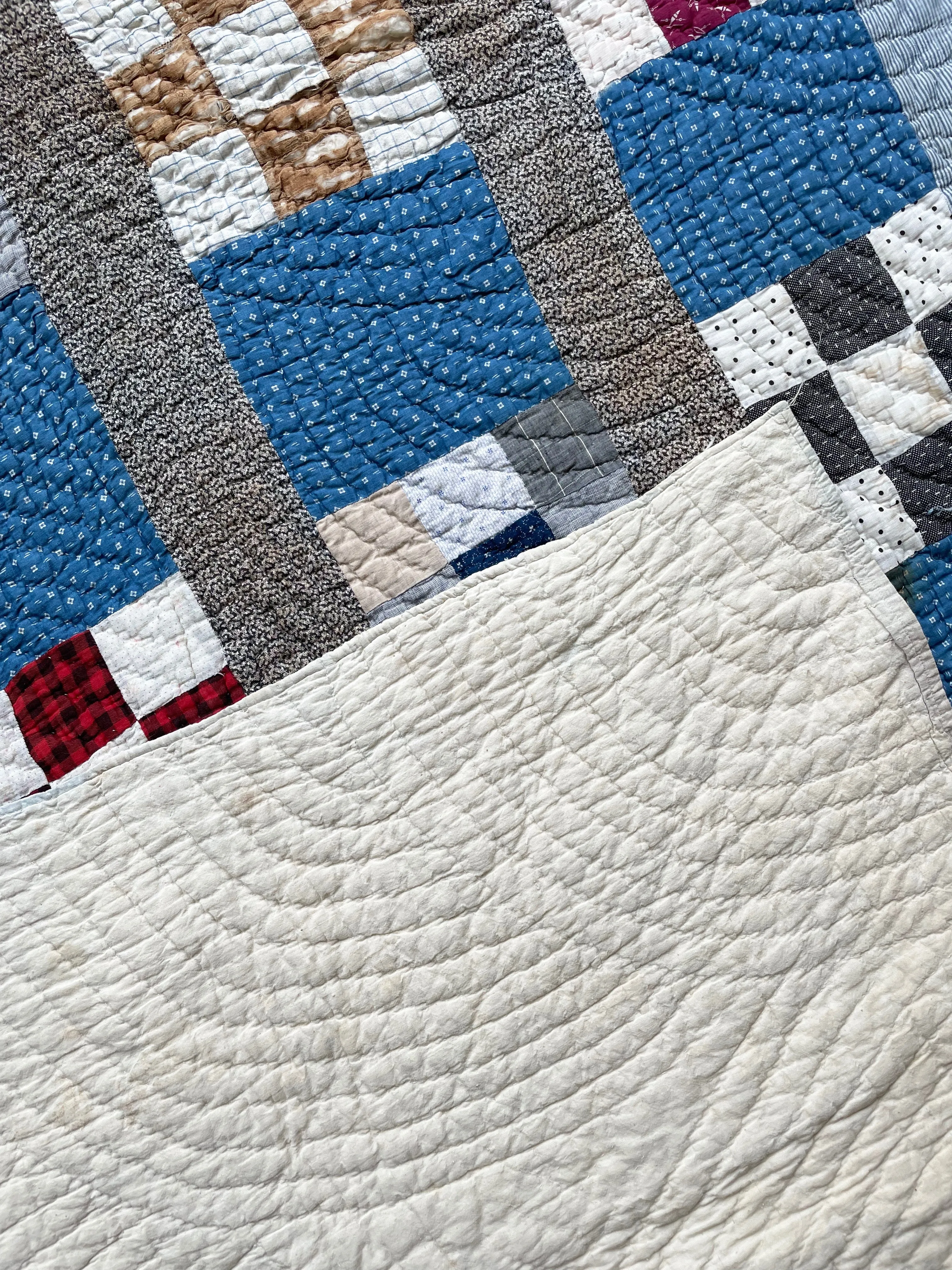 Antique Calico Nine Patch Quilt