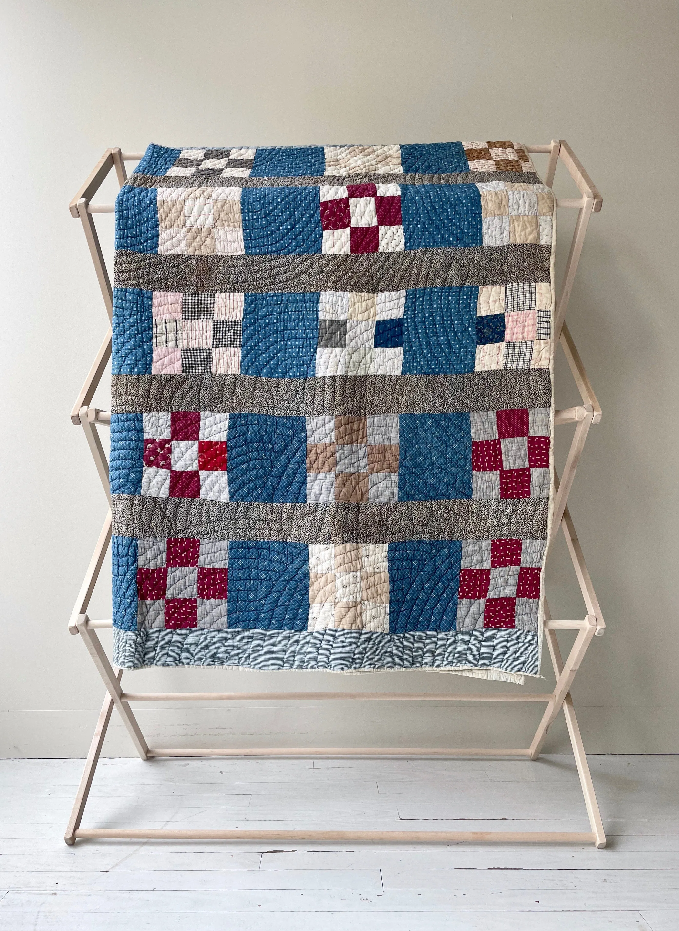 Antique Calico Nine Patch Quilt