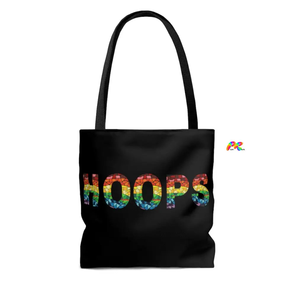 Black Tote Bag With HOOPS