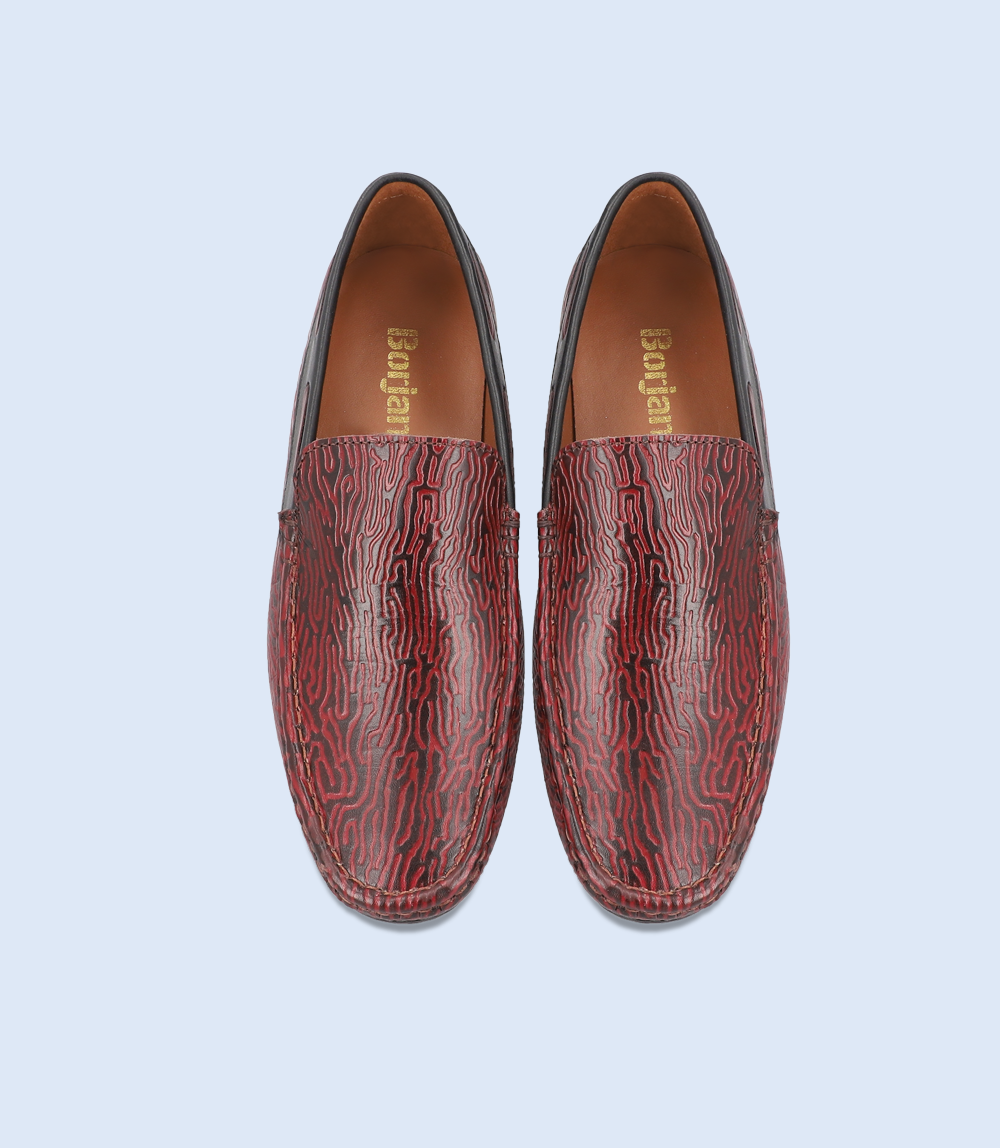 BM4256-MAROON-Men Driving Moccasins