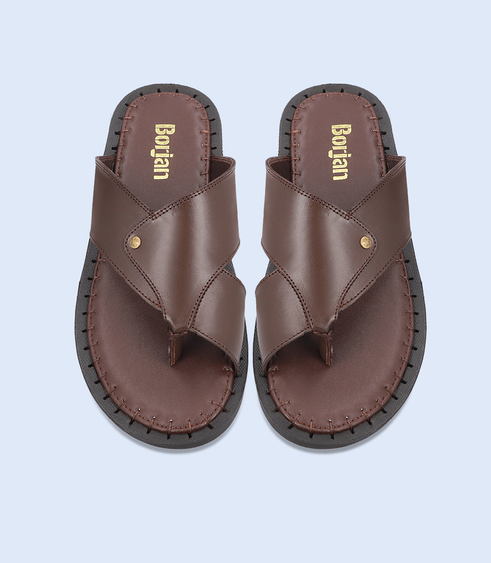 BM4551-BROWN-Men Chappal