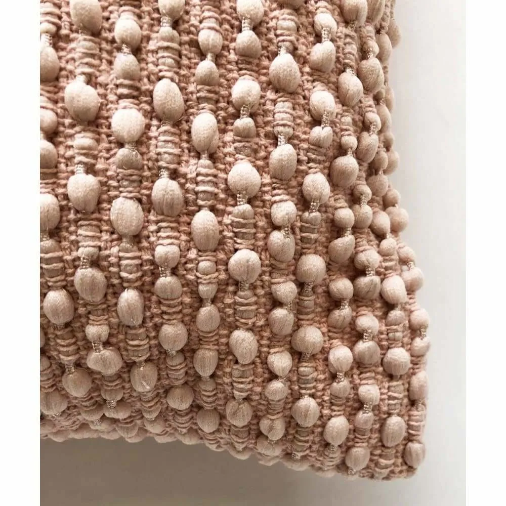 Boho Pink Textured Pillow