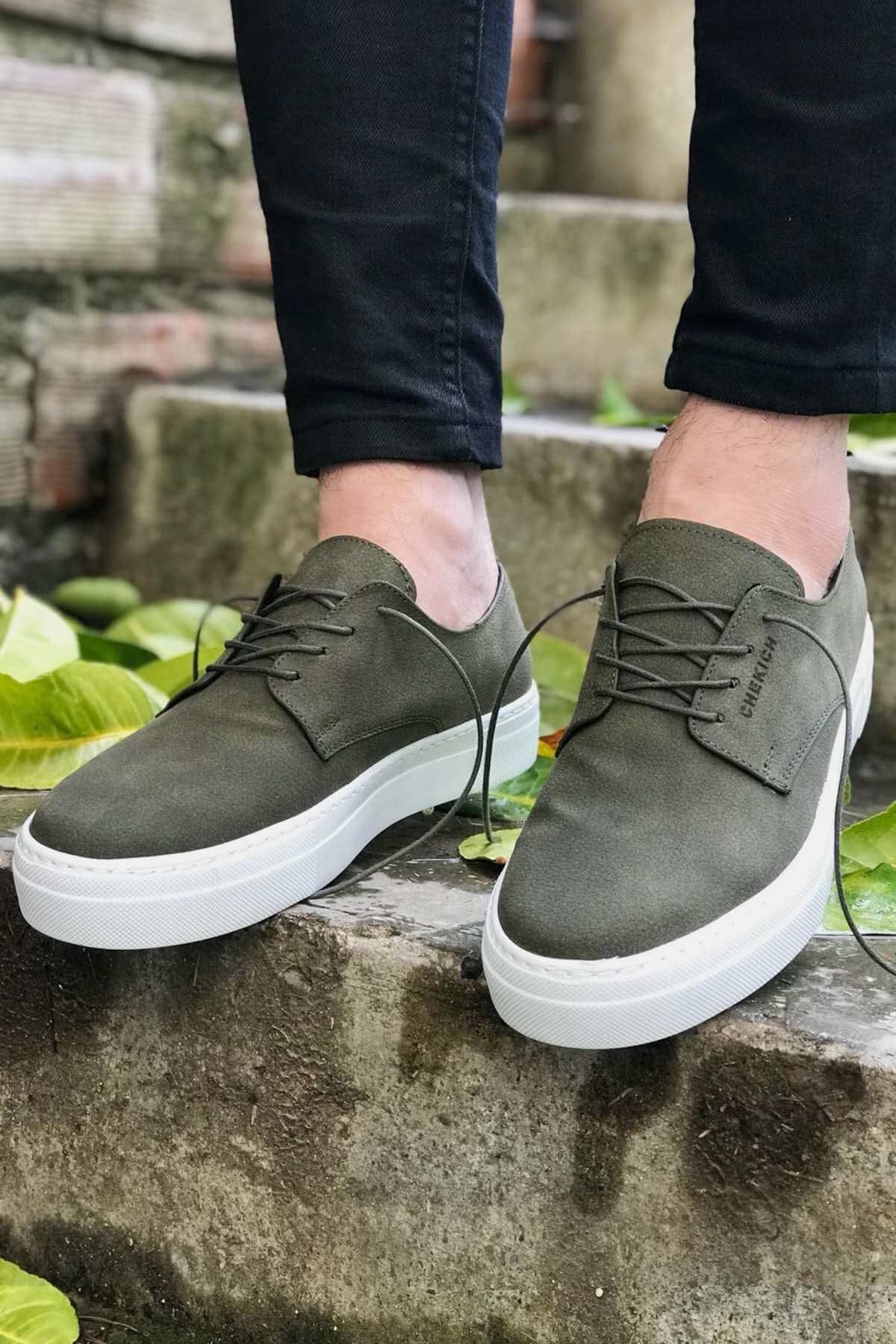 Chekich Men's Lace-up Khaki Shoes ch005