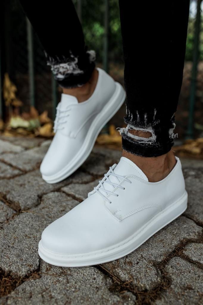 Chekich Men's Lace-up White Shoes ch003