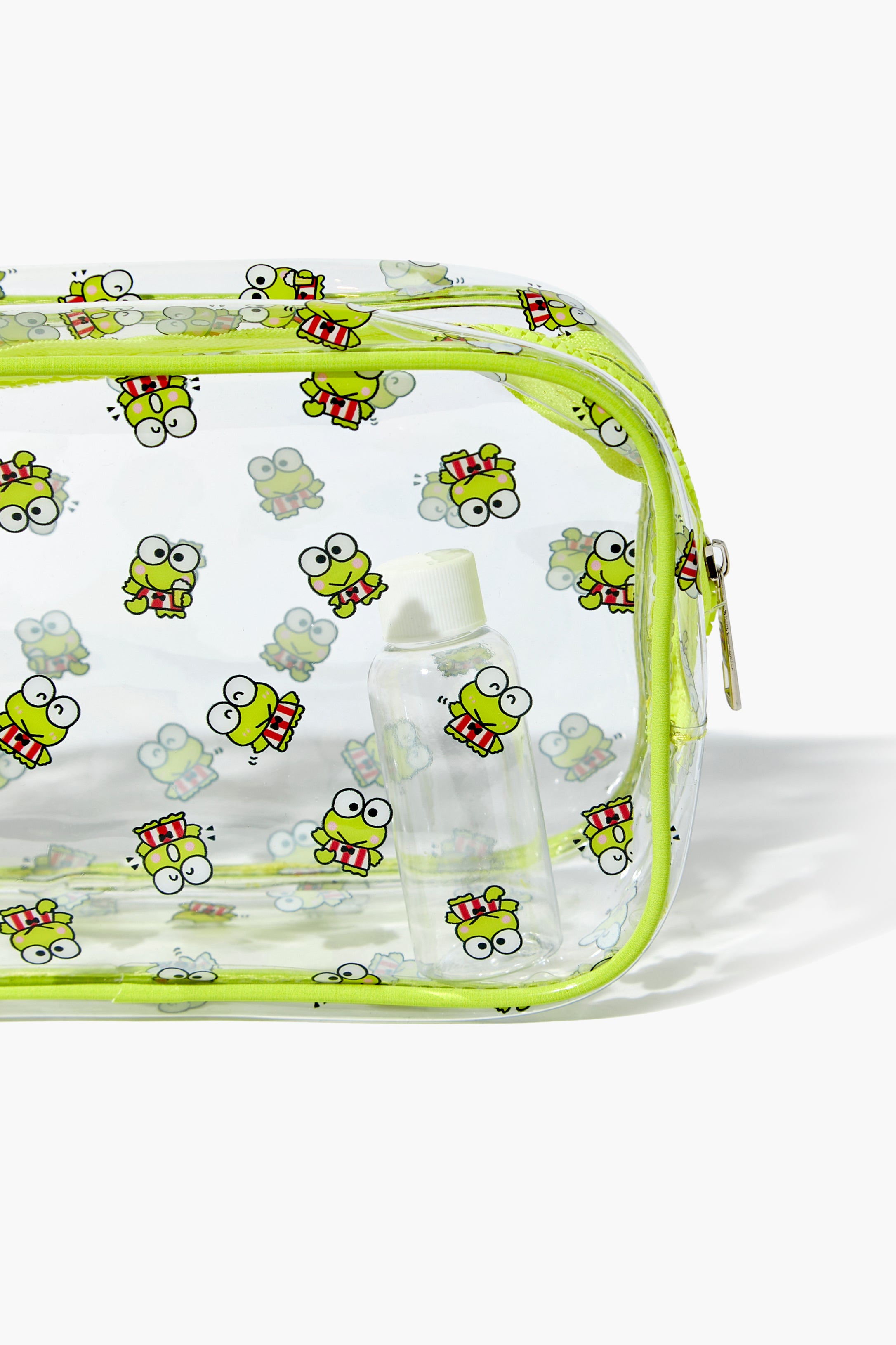 Clear Frog Print Makeup Bag