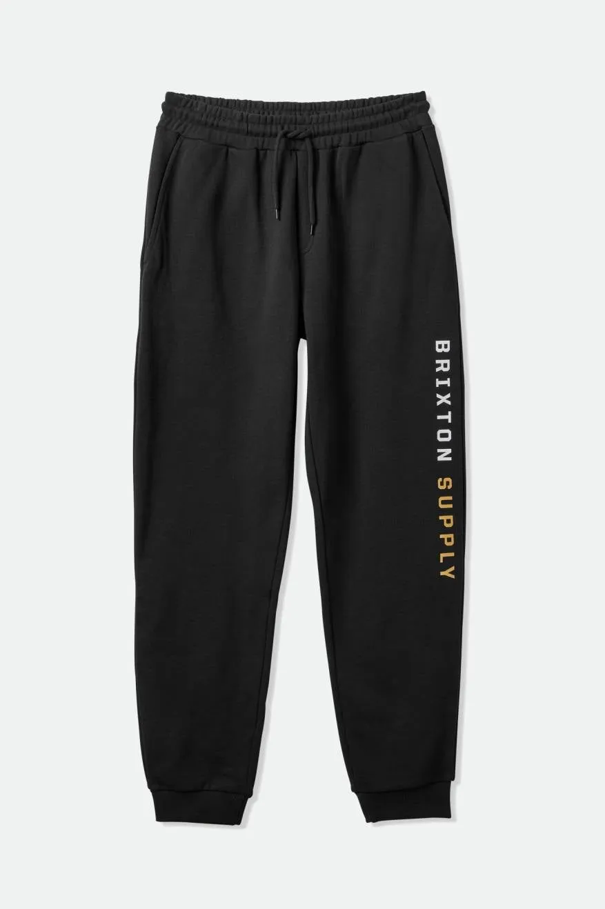 Crest Line Fleece Sweatpant - Black