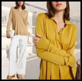 Diffusione Tessile  |Casual Style Wool Long Sleeves Plain Elegant Style