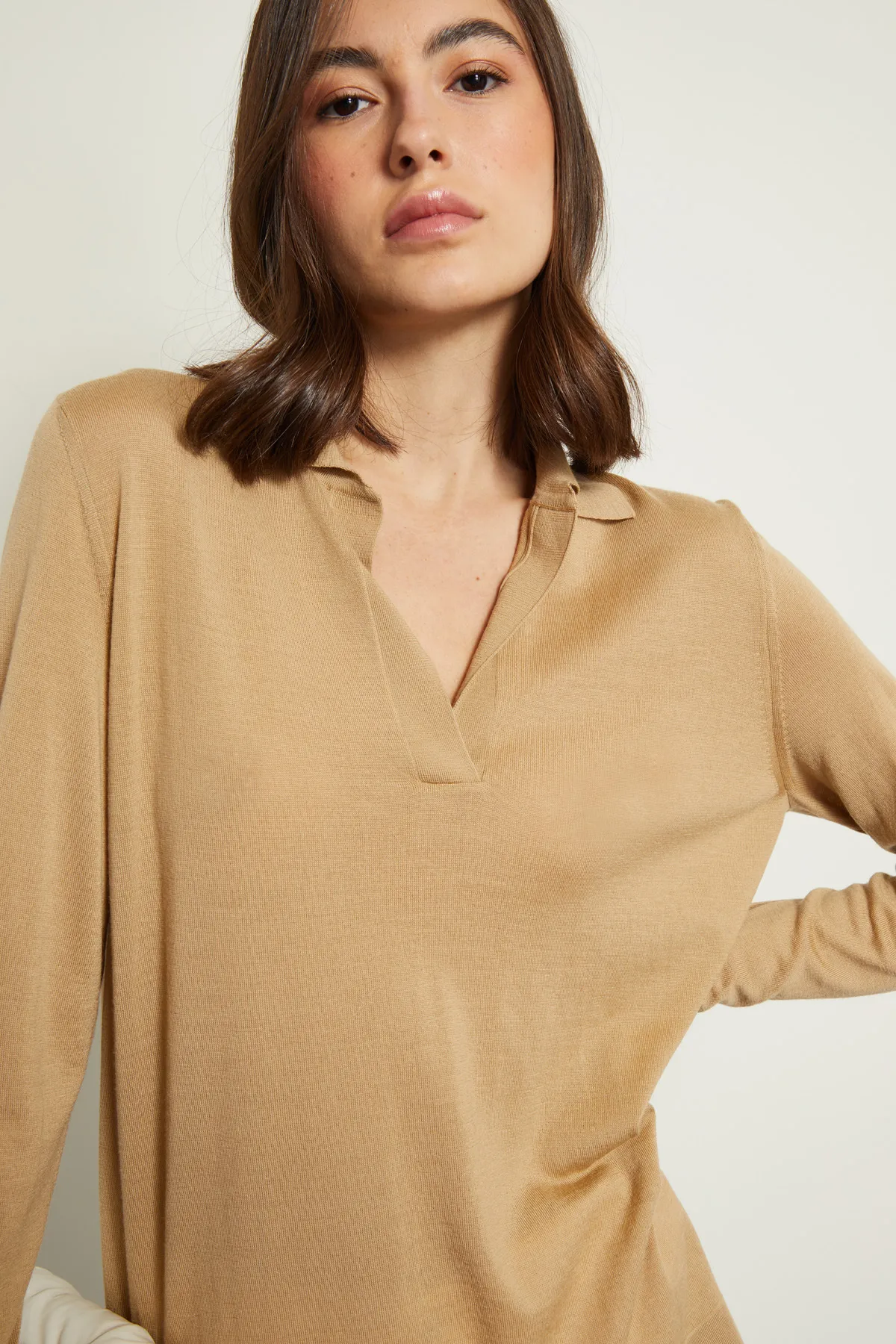 Diffusione Tessile  |Casual Style Wool Long Sleeves Plain Elegant Style