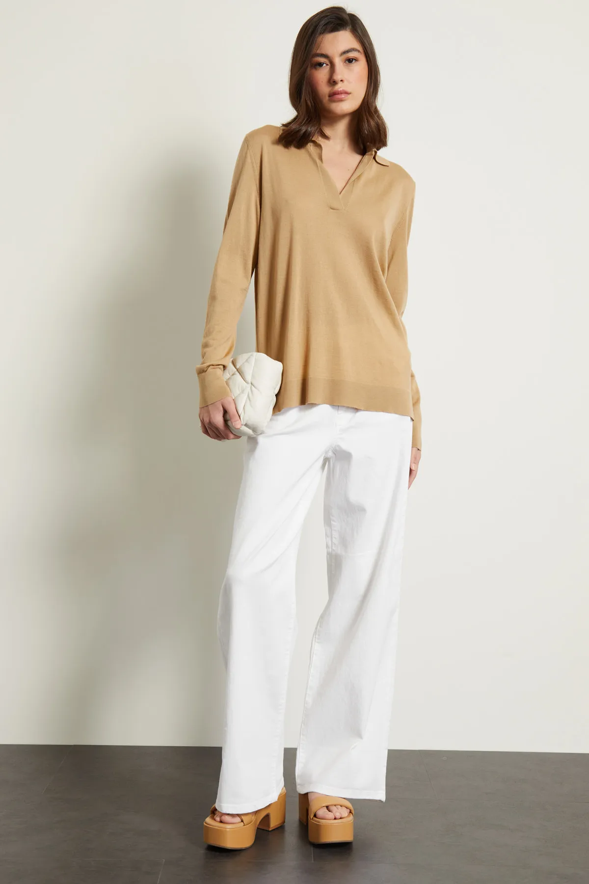 Diffusione Tessile  |Casual Style Wool Long Sleeves Plain Elegant Style