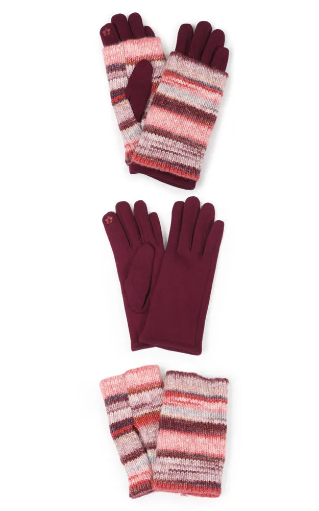 EGL3568 3 IN 1 - MULTI COLOR KNIT GLOVES (12pcs Pack)