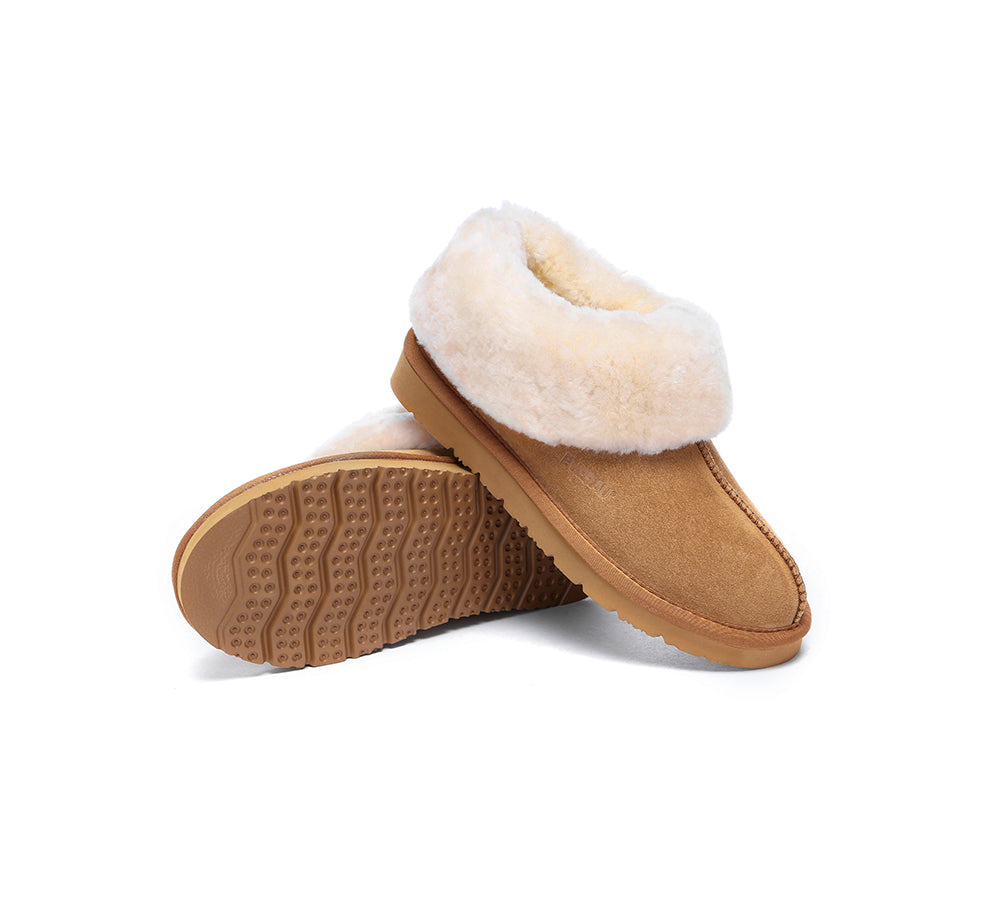 EVERAU UGG Sheepskin Wool Suede Ankle Slippers Homey