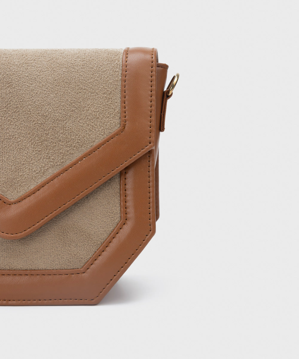 Faux Suede Crossbody Bag