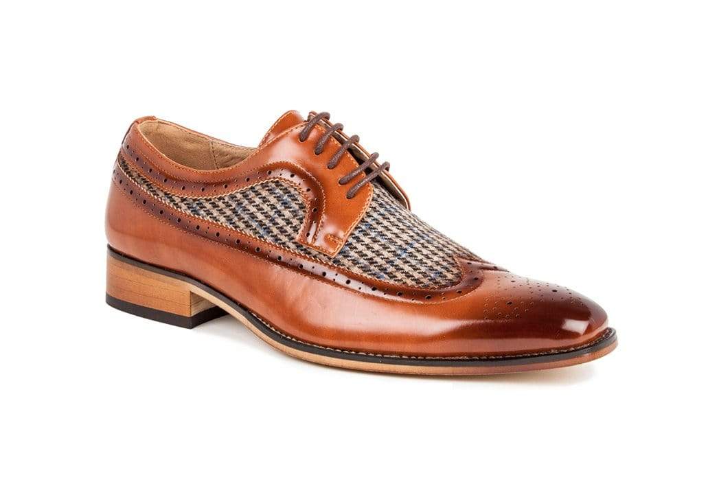 Gino Vitale Men's Wing Tip Brogue Two Tone Shoes