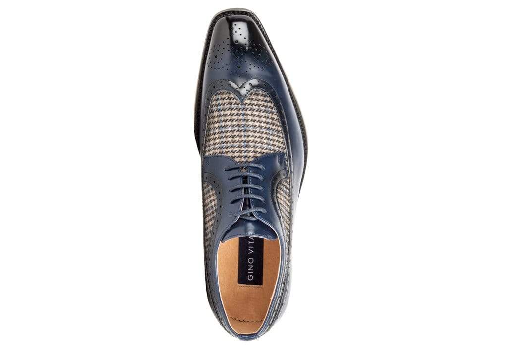 Gino Vitale Men's Wing Tip Brogue Two Tone Shoes