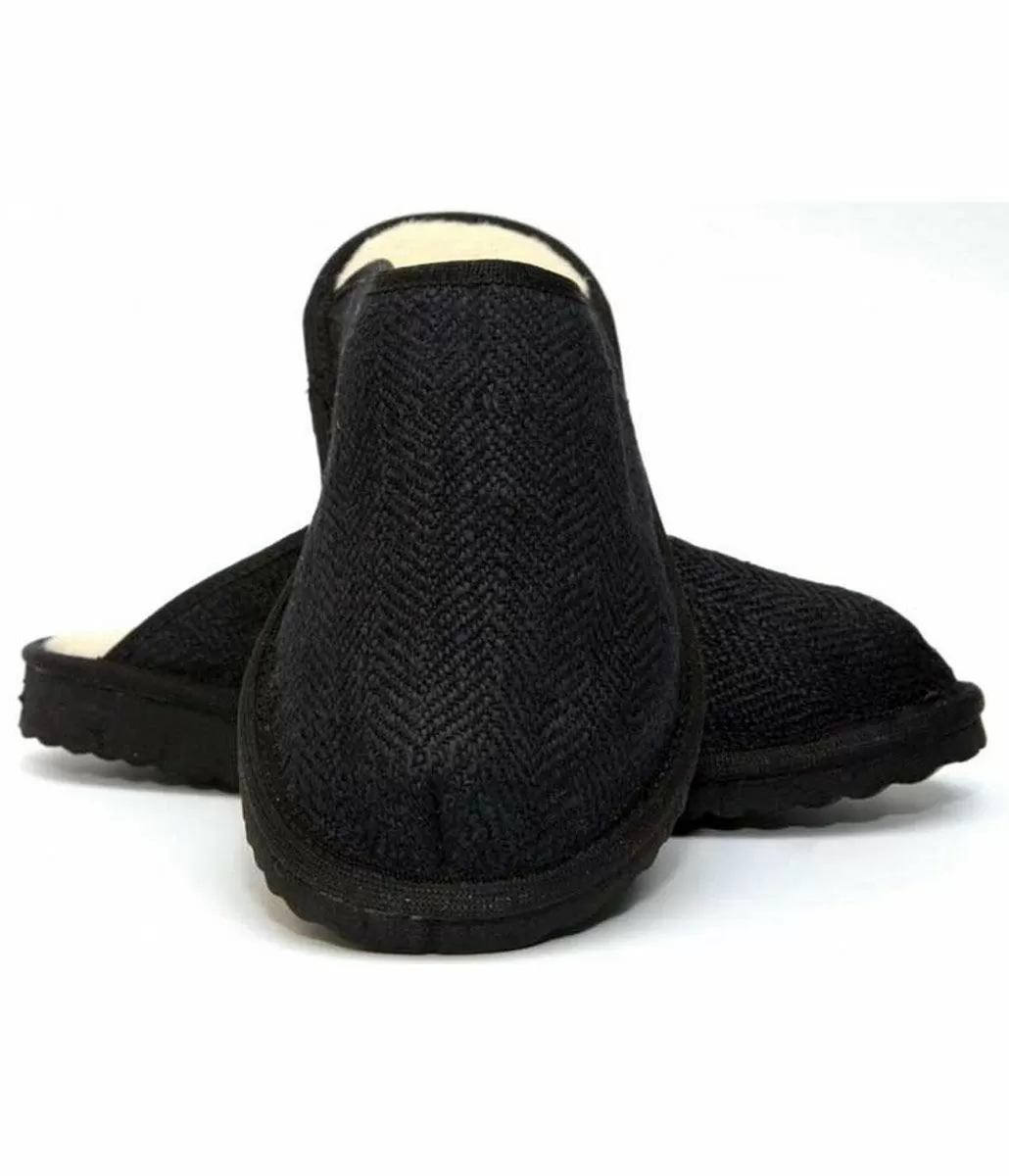 Hemp & Merino Wool slippers - Black