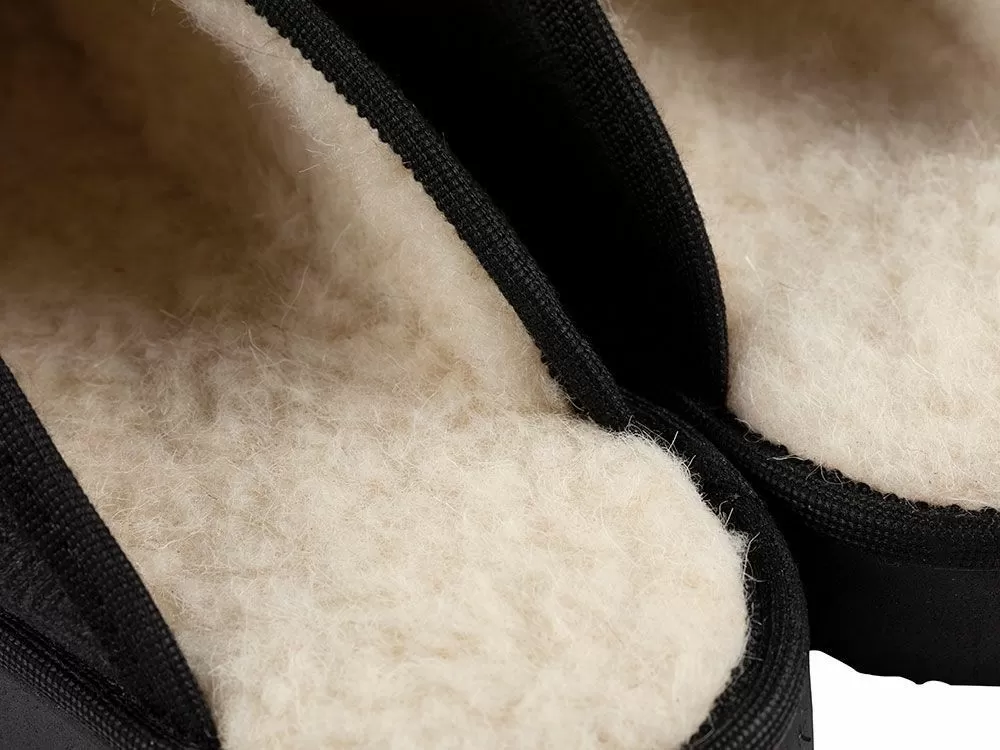 Hemp & Merino Wool slippers - Black