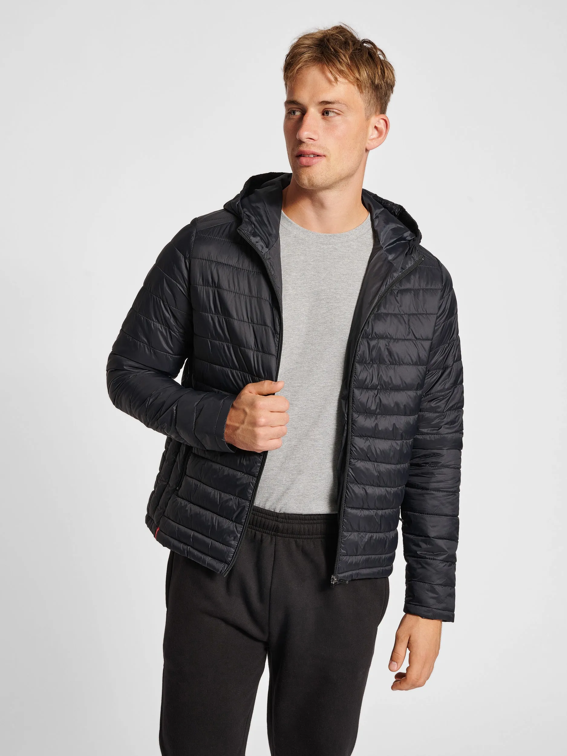 Hummel Men's Red Quilted Hood Jacket