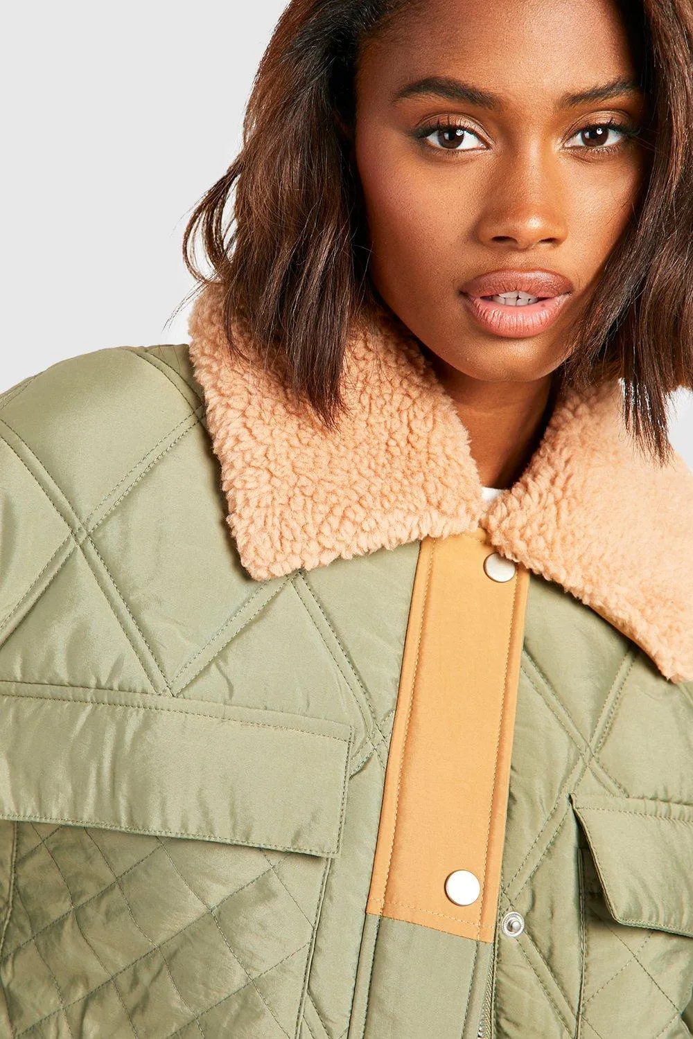 Jackets & Coats | Teddy Collar Quilted Puffer Jacket | boohoo