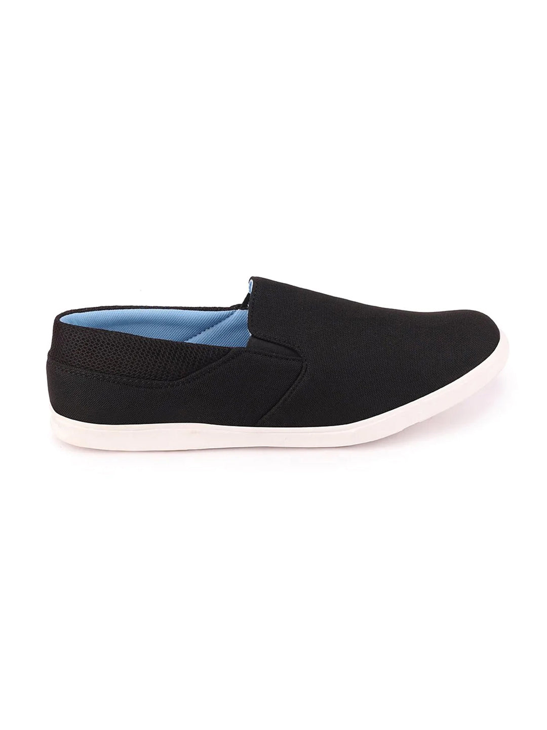 Men Black Casual Canvas Slip-On Shoes