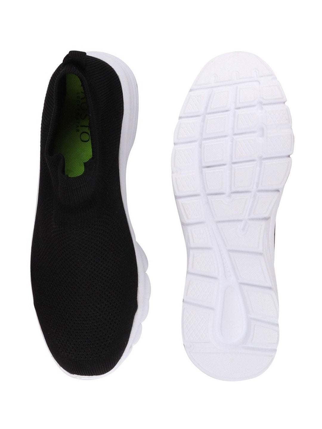 Men Black Sports Slip-On Walking Shoes