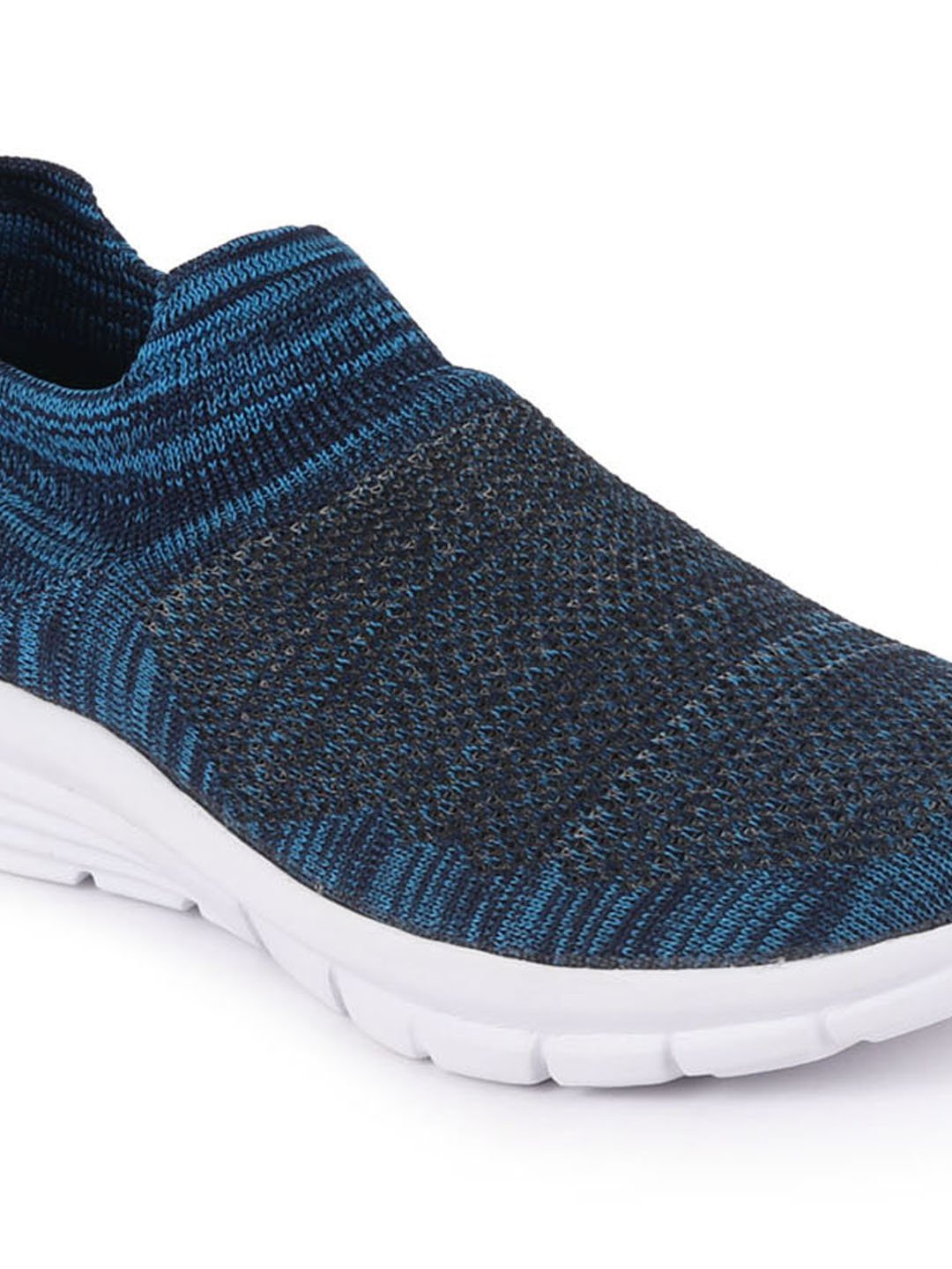 Men Blue Knitted Sports Walking Shoes