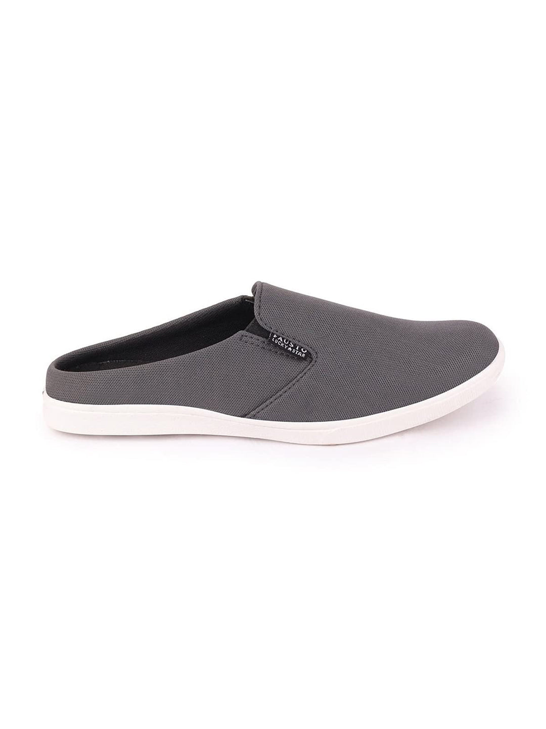 Men Grey Casual Canvas Slip-On Shoes