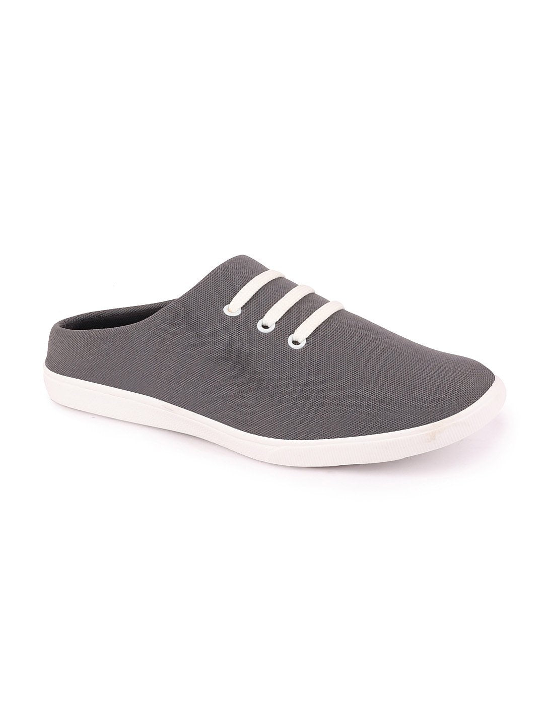 Men Grey Casual Canvas Slip-On Shoes