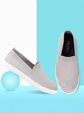 Men Grey Casual Slip-On Shoes