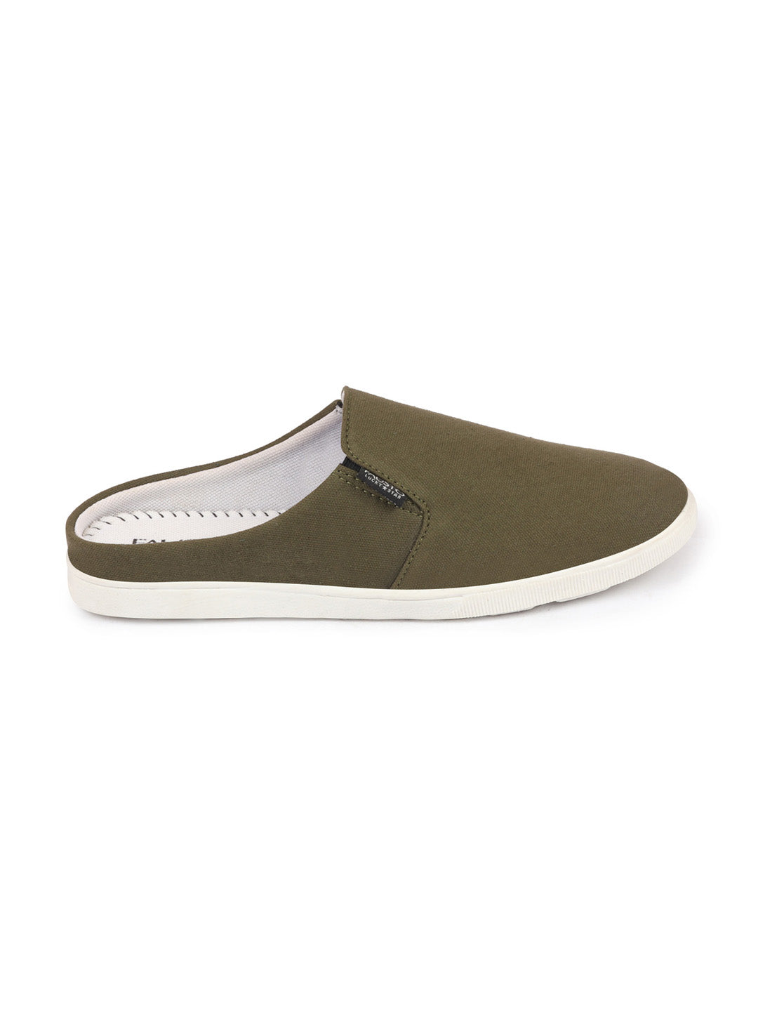 Men Olive Green Casual Canvas Slip-On Shoes