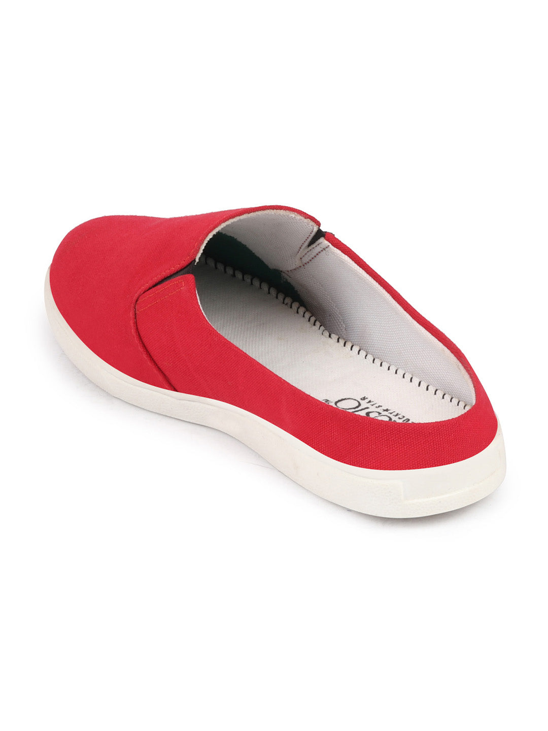 Men Red Casual Canvas Slip-On Shoes