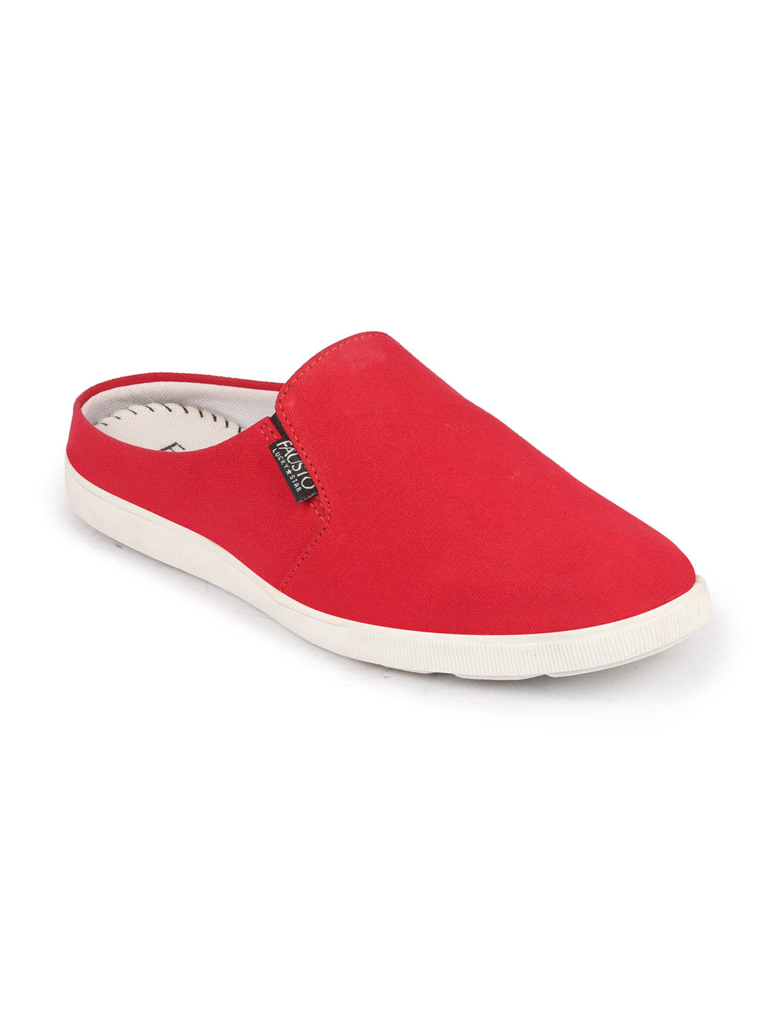 Men Red Casual Canvas Slip-On Shoes