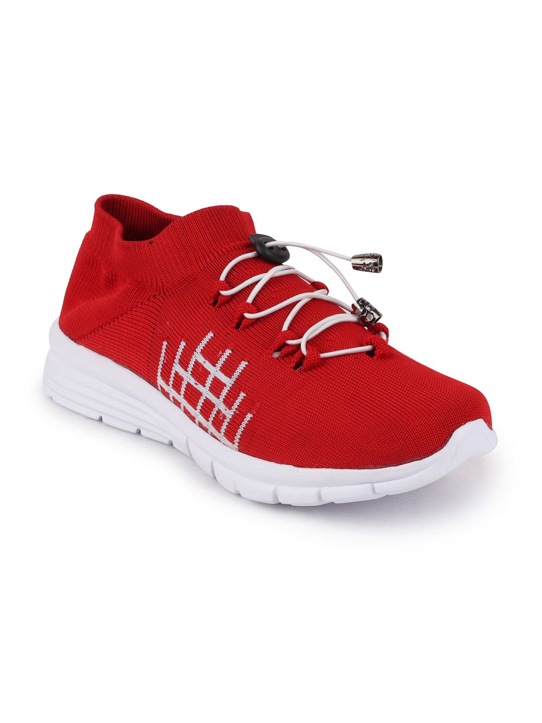 Men Red Sports Lace-Up Walking Shoes