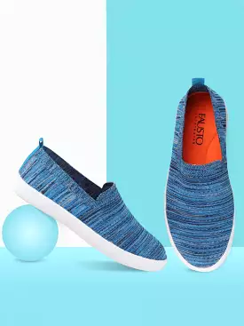 Men Sky Blue Casual Slip-On Shoes