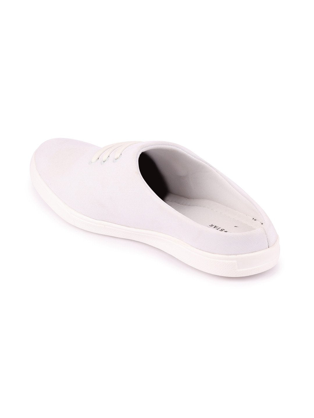 Men White Casual Canvas Slip-On Shoes