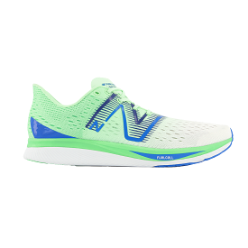 Men's New Balance FuelCell SuperComp Pacer, White/Vibrant Spring Glo, 11 D Medium