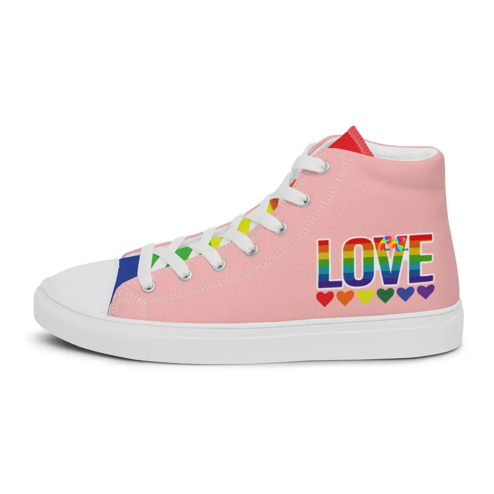 Men’s Pink Pride High Top Canvas Shoes