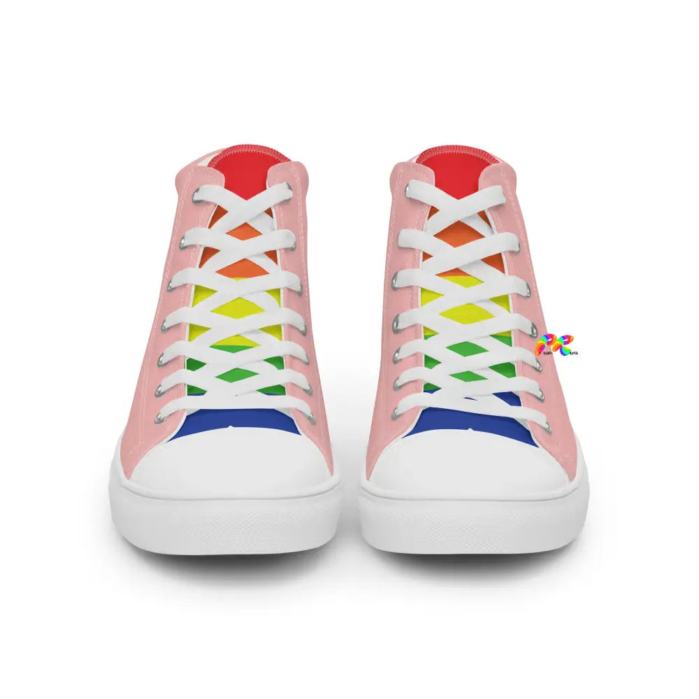 Men’s Pink Pride High Top Canvas Shoes