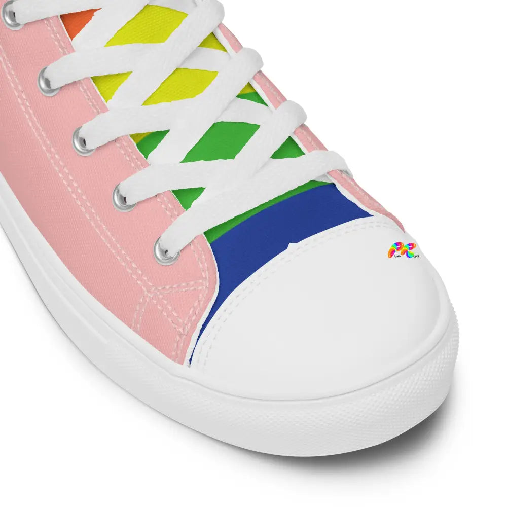 Men’s Pink Pride High Top Canvas Shoes