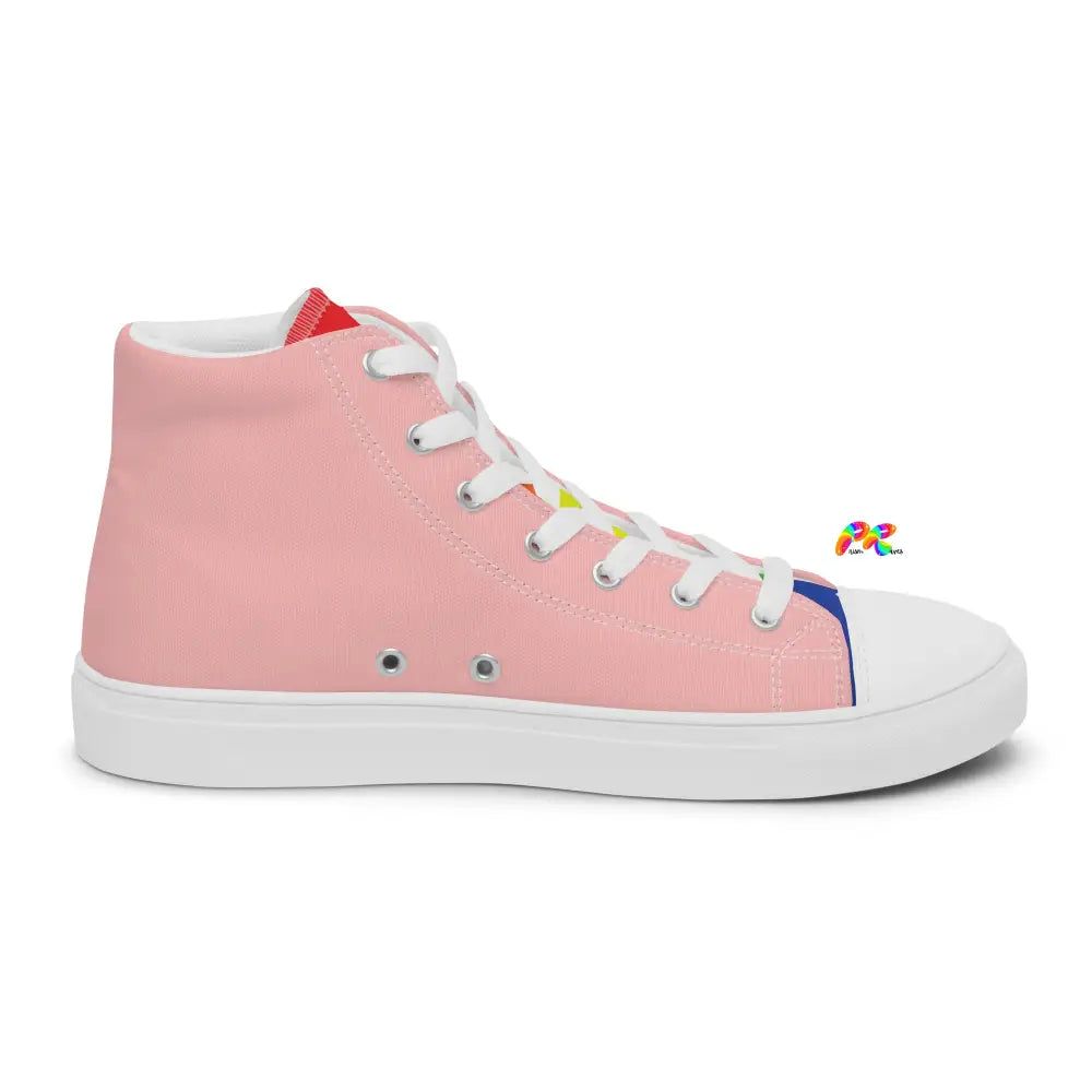 Men’s Pink Pride High Top Canvas Shoes