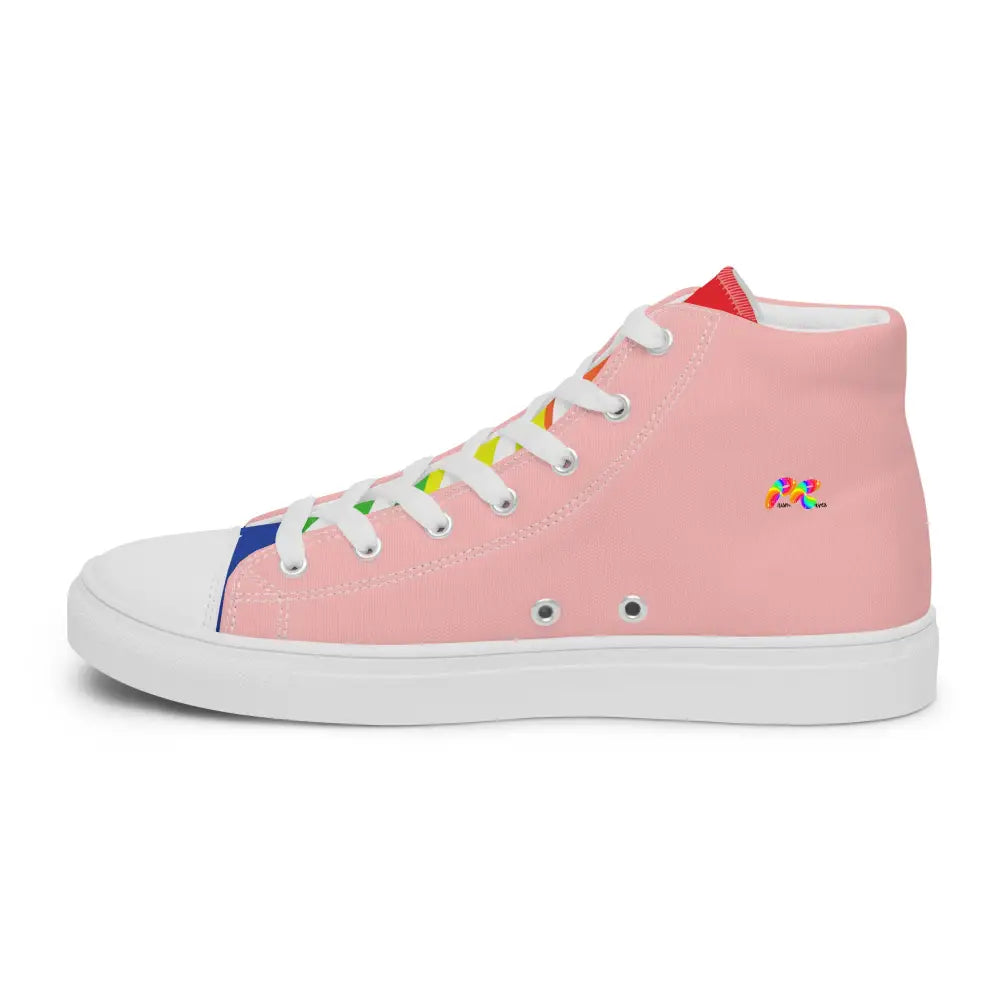 Men’s Pink Pride High Top Canvas Shoes