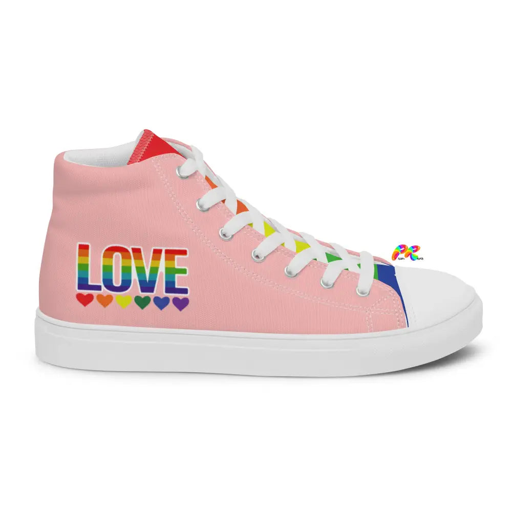 Men’s Pink Pride High Top Canvas Shoes