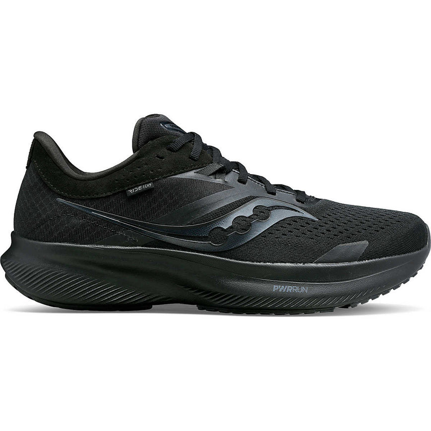 Men's Saucony Ride 16, Triple Black, 9.5 D Medium