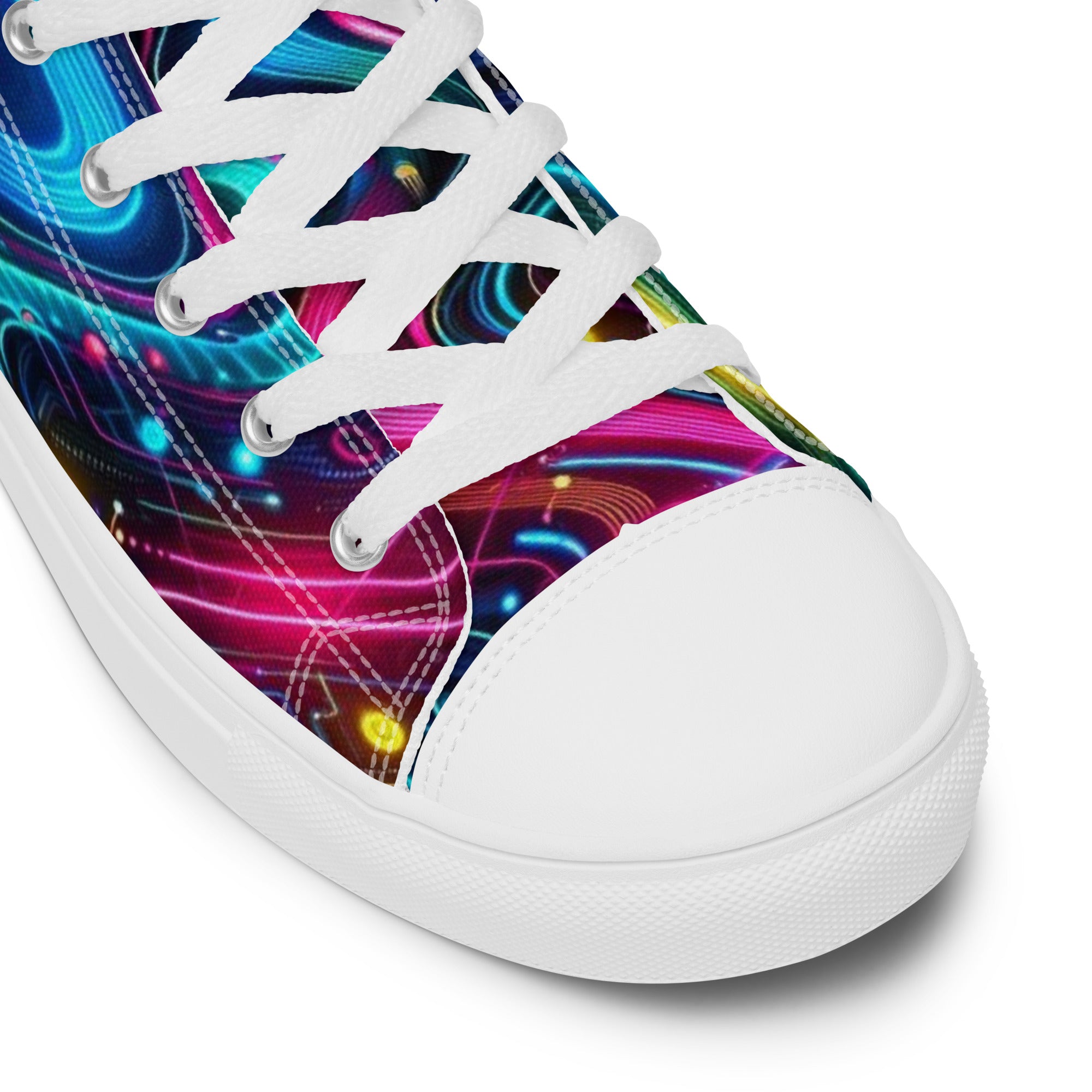 Neon Pulse High Top Canvas Rave Shoes