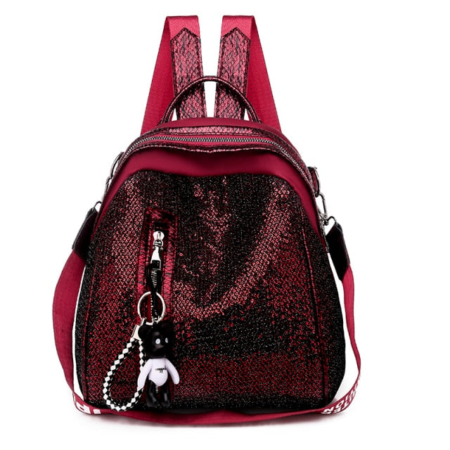 New Waterproof Nylon Women Backpack Zipper School Bags